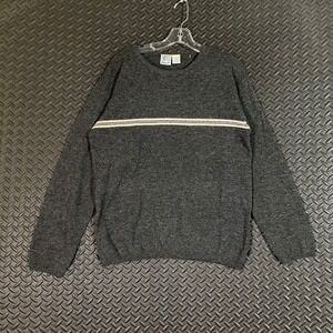 Vintage Utility 100% Lambswool Dark Gray Long Sleeve Crewneck Pullover Men's S‎